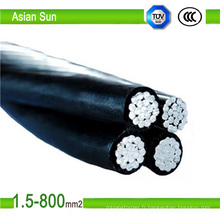 Vente chaude 10mm 2 Aluminium conducteur aérien ABC Cable